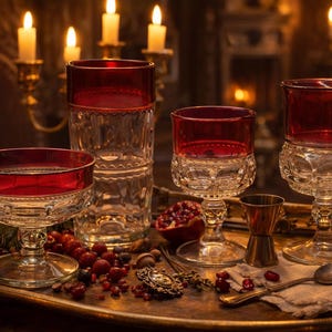 Vintage King's Crown Ruby Flash Glassware – Indiana Colony Thumbprint Pattern