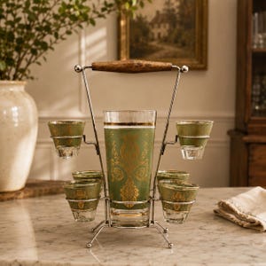 ヴィンテージ ミッドセンチュリー モダン ドリンクグラスキャリア Vintage Drinking Glass Caddy - Etsy