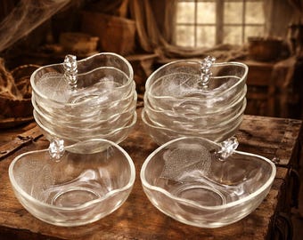 Vintage KIG Glass Apple Bowls — Set of 8