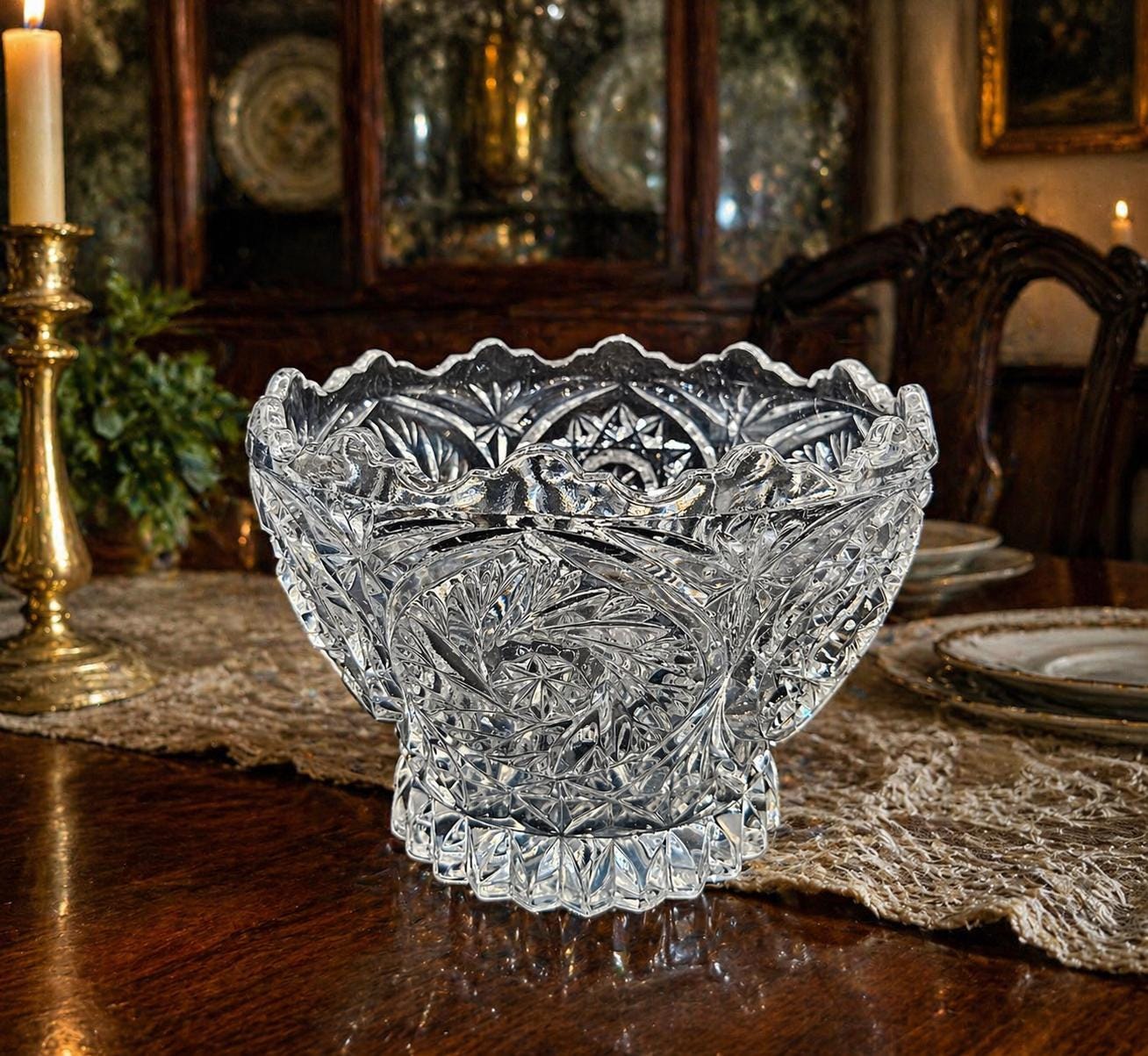 German Crystal Bowl - Etsy