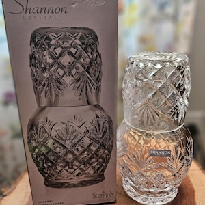 Shannon Crystal Carafe with Tumbler: Cut Crystal Bedside Water Set