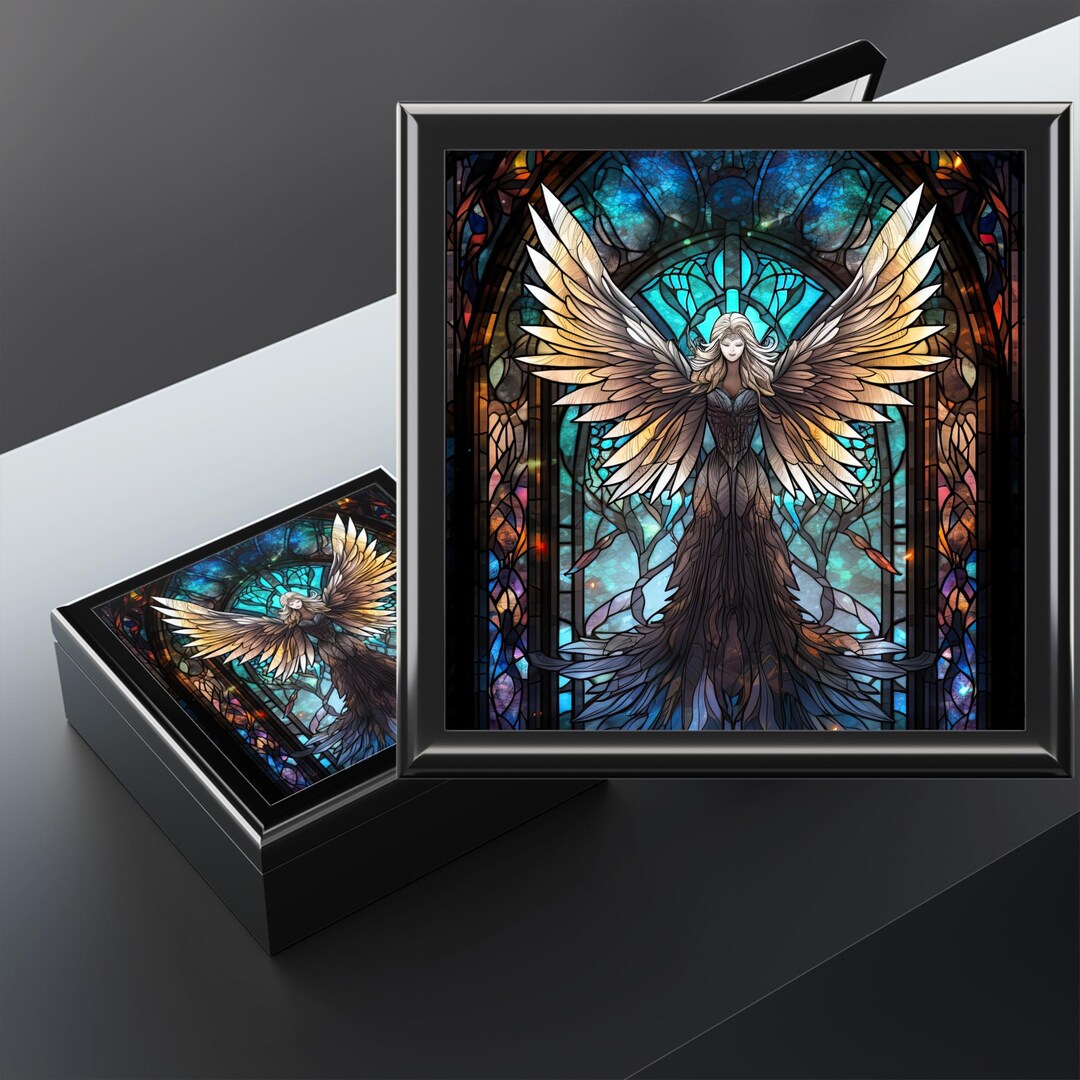 Stained Glass Angel Jewelry Box: Felt-lined Keepsake Box - Etsy