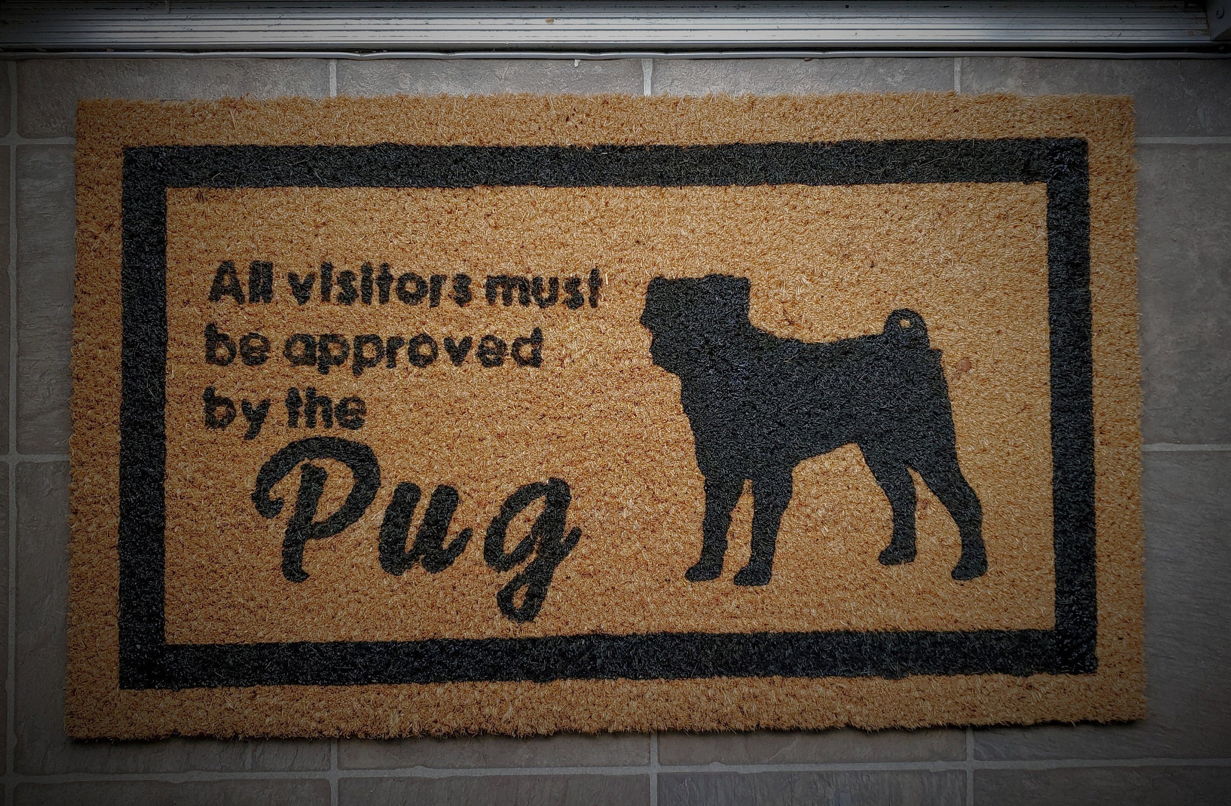 Pug Doormat Etsy