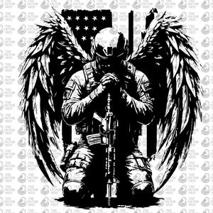 American Patriot - Repentance Soldier military svg army svg Laser Digital Art PNG & SVG Instant Download angel svg patriotic svg america svg