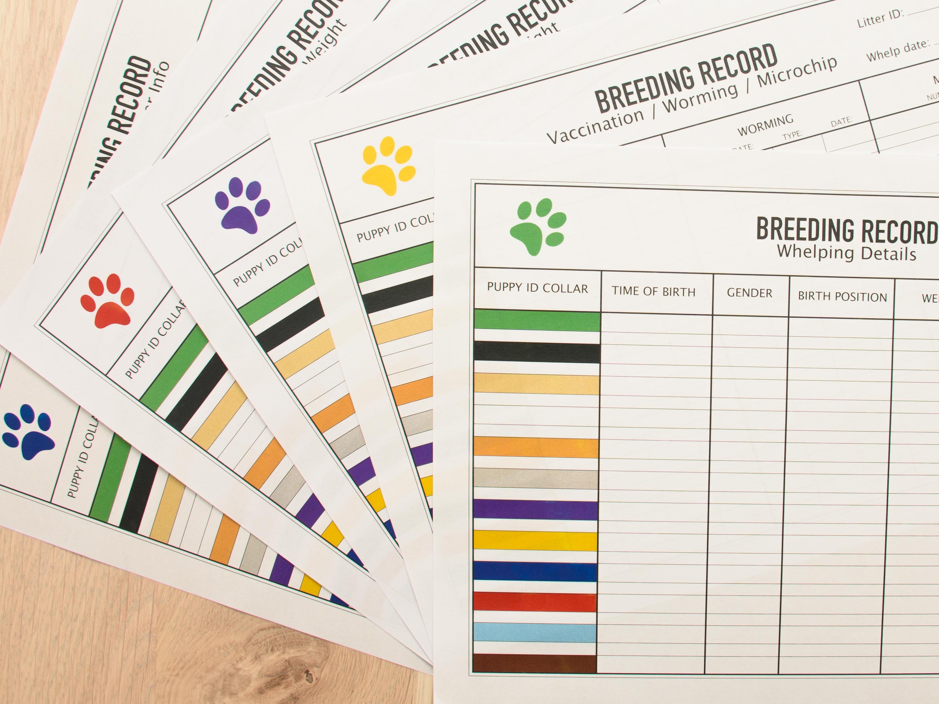 Puppy Breeding Charts in PDF / Whelping Chart Ideal for Breeders