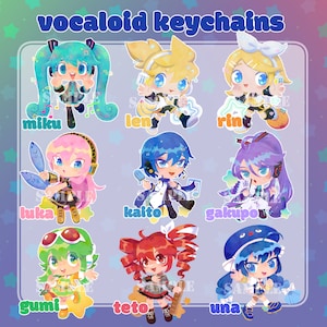 Llaveros / Charms Vocaloid de 2&quot; (Miku, Len, Rin, Luka, Kaito, Gumi, Gakupo, Teto Y MÁS)