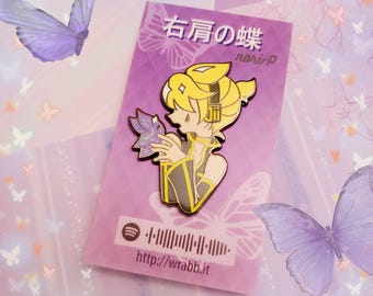 Butterfly on Your Right Shoulder Kagamine Len Vocaloid Enamel Pin