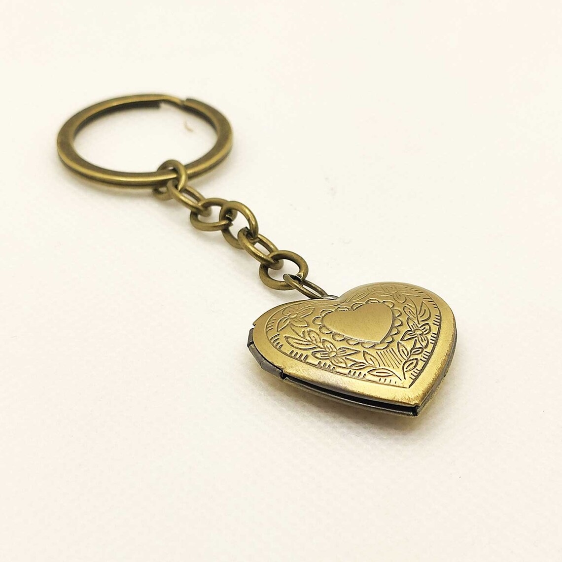 Personalized Heart Locket Keychain With Photo - Etsy