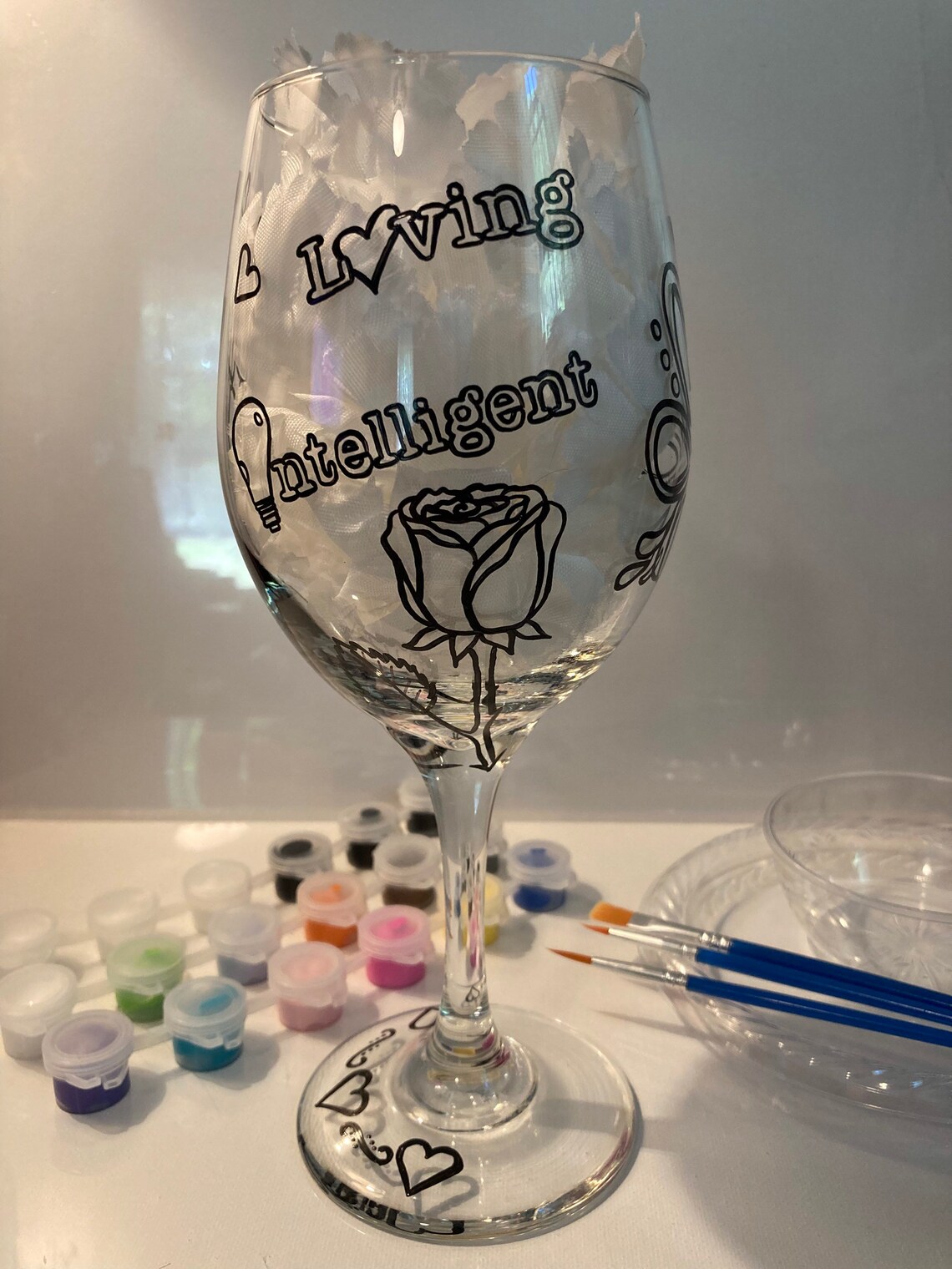 The Empowerment Wine Glass Painting Kit for Paint and Sip Etsy