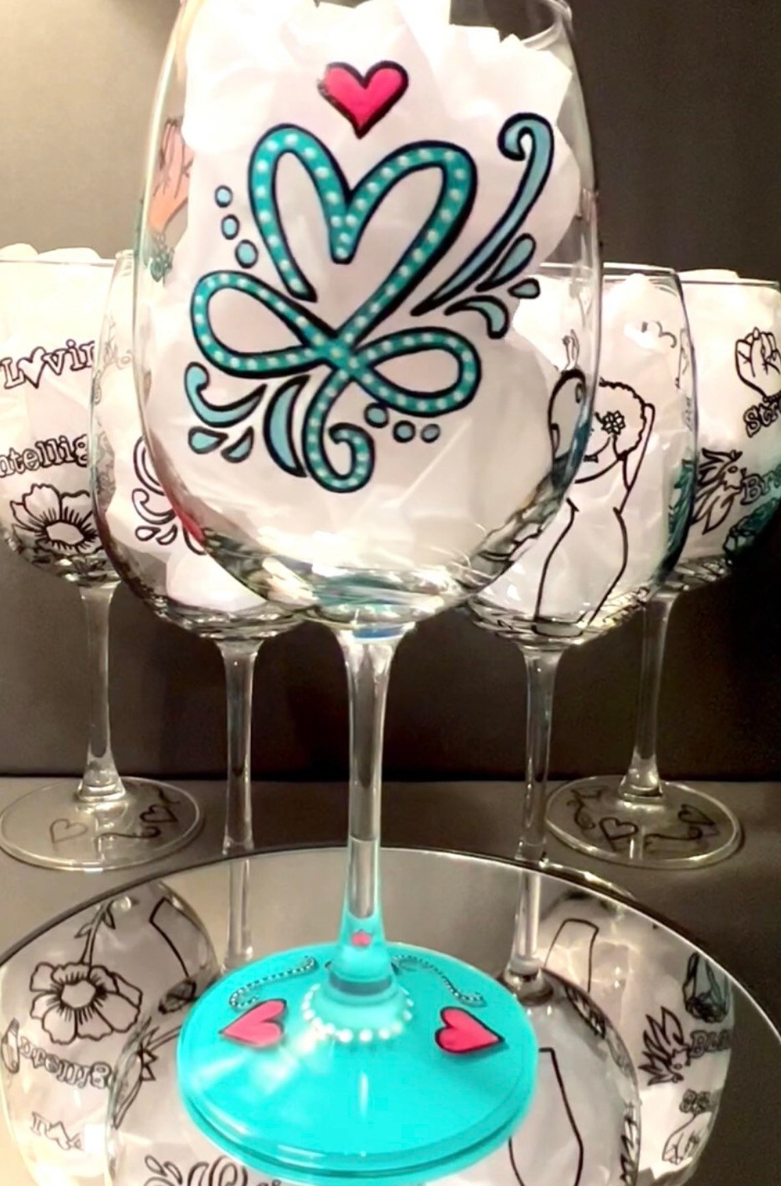 The Empowerment Wine Glass Painting Kit for Paint and Sip Etsy