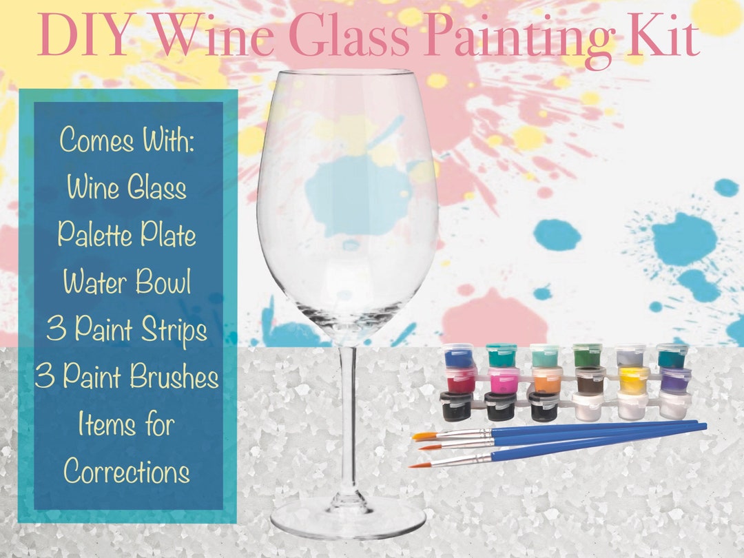 DIY Wine Glass Paint Kit / Paint and Sip / Paint Party / Gift for Her