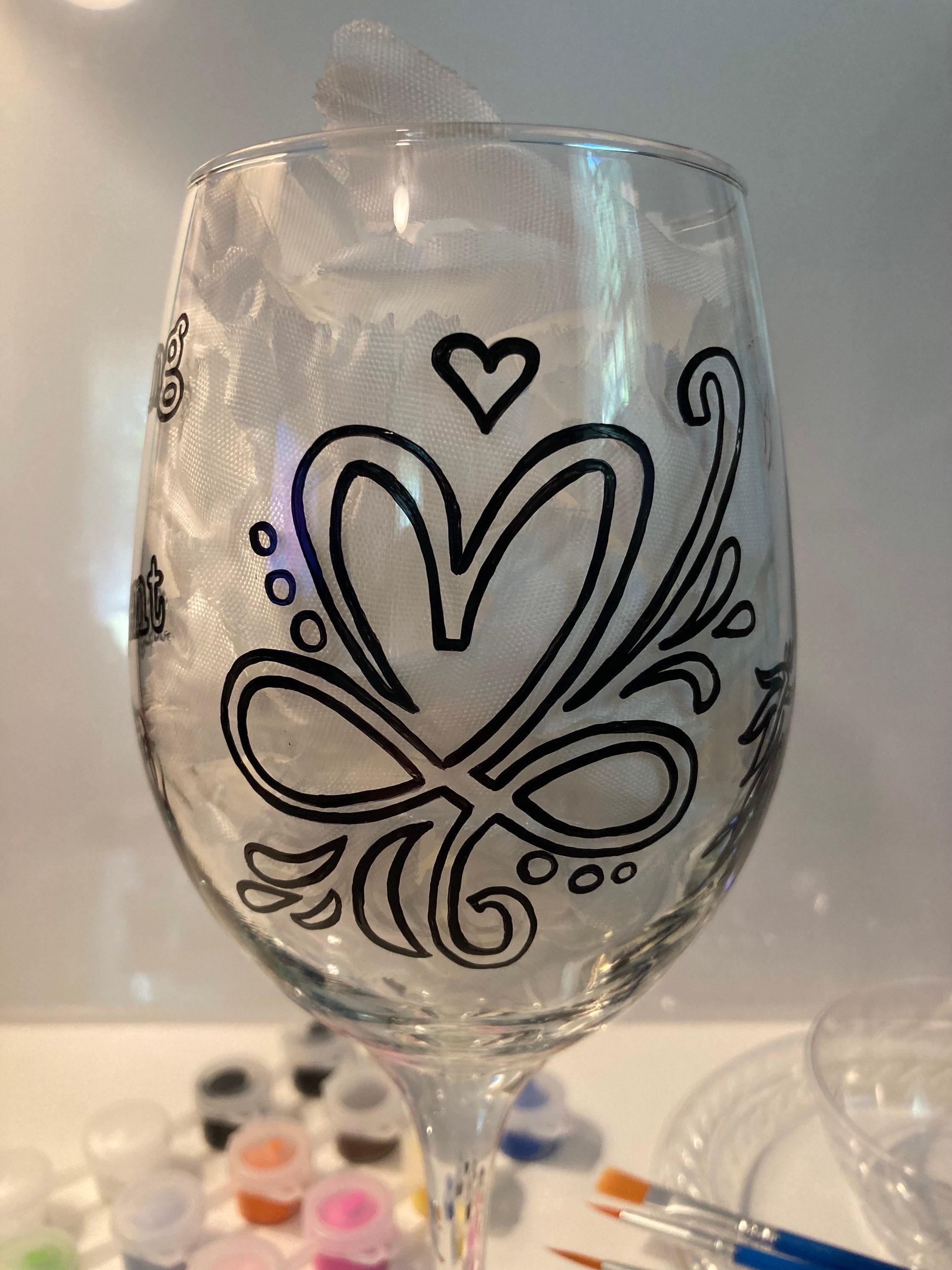 The Empowerment Wine Glass Painting Kit for Paint and Sip Party / Paint