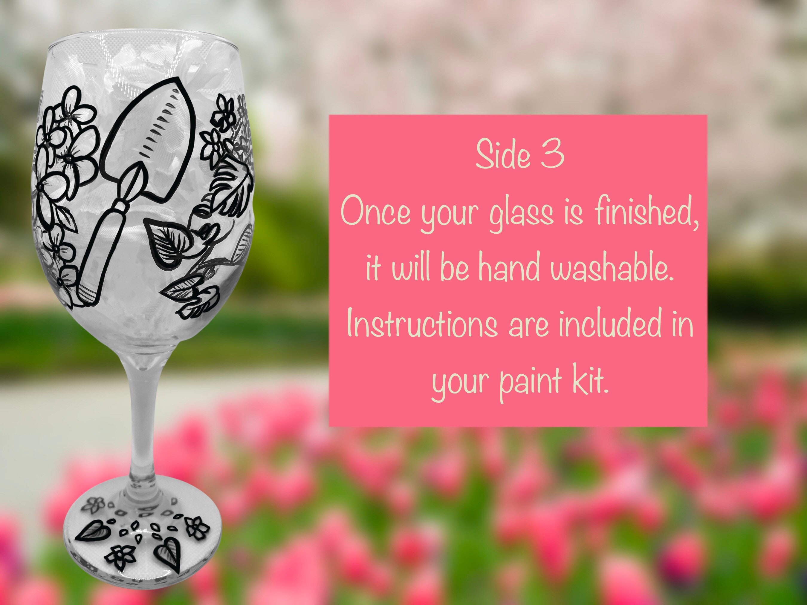 The Gardener Wine Glass Painting Kit for Paint and Sip Party / Paint
