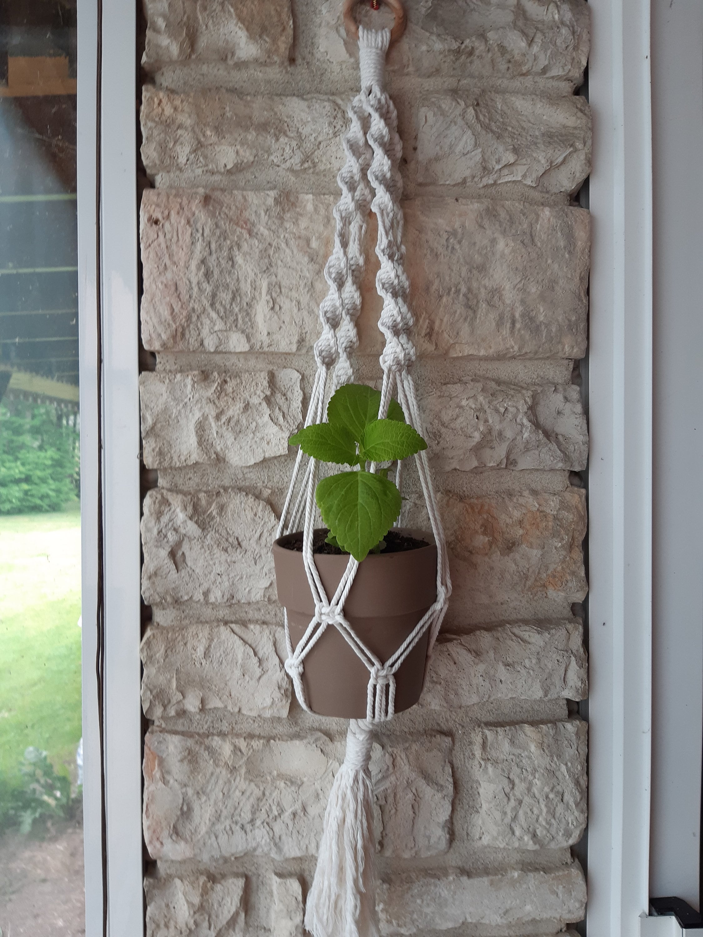 Macrame pot holder/plant holder/ spiral pattern/ Etsy