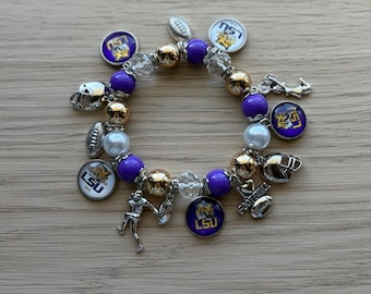 Louisiana State University Charm Bracelet | LSU Bracelet