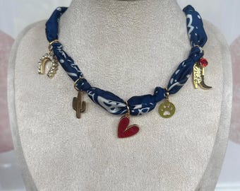 Arizona Custom Bandana Charm Necklace | College gameday necklace | U of A