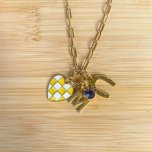 University of Michigan Charm Necklace 14k gold plated *Customizable