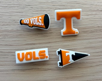 University of Tennessee Shoe Charms set of 4 | UT Shoe Charms | Vols croc jibbitz