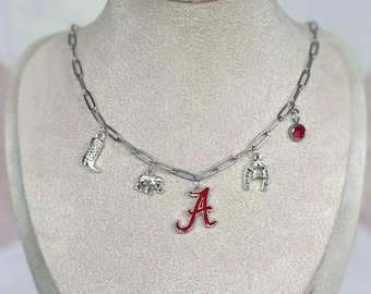 University of Alabama Charm Necklace tarnish resistant *Customizable