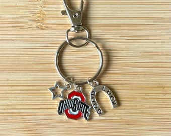Sleutelhanger staat Ohio | Buckeyes-bedel, gelukshoefijzer