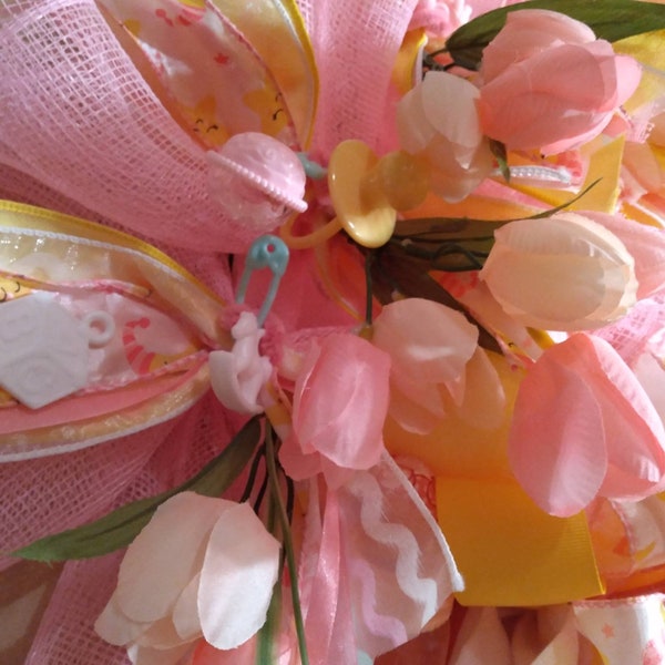 A New Baby Girl Shower Wreath It's hard to find!