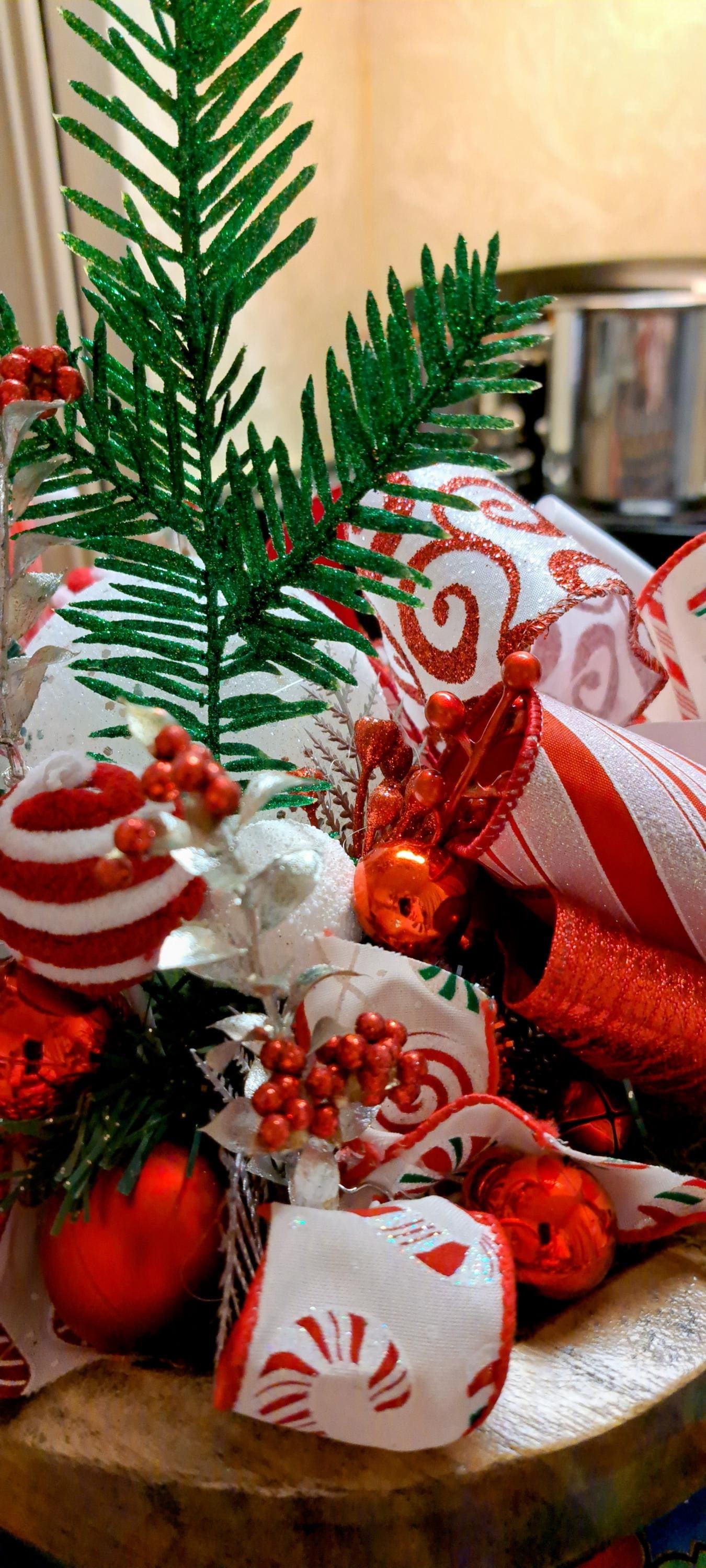 Festive Glittery Christmas Centerpiece With Bright Colors - Etsy