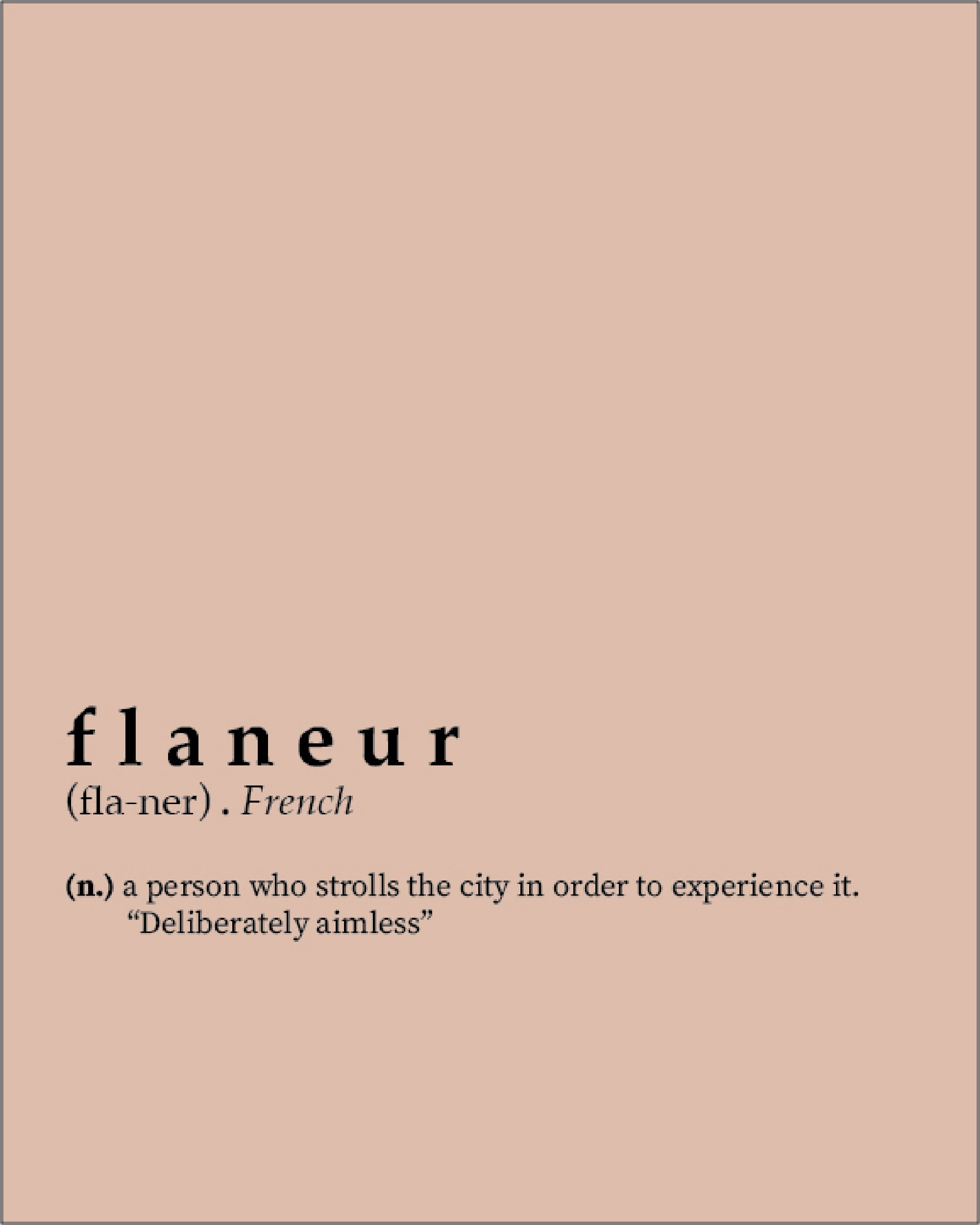 Flaneur Quote Defintion DIGITAL POSTER 8x10in Etsy UK