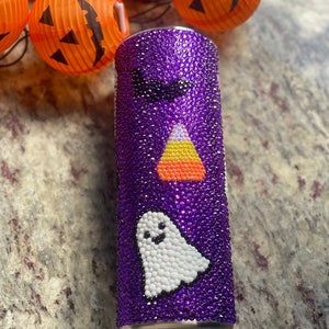 Cute ghosties, bats, and candy corn  Bling Tumbler, Halloween rhinestone tumbler, Halloween gift idea
