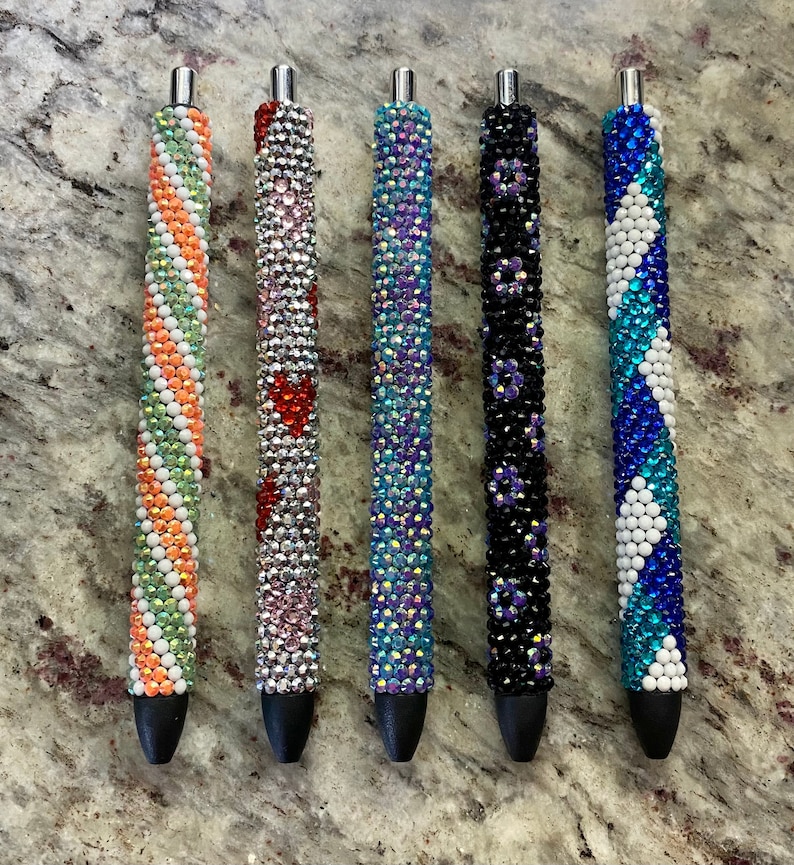 Custom Rhinestone Pen Inkjoy Gel Bling Pens Resin Etsy