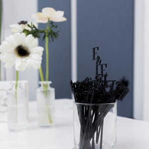 Custom Wedding Logo Stir Sticks | Personalized Cocktail Stirrers | Acrylic Drink Sticks for Parties & Events