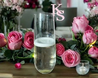 Custom Quinceañera Drink Toppers: Personalized Glass Cocktail Decor
