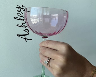 Personalized Drink Tags: Wedding Wine Glass Charms