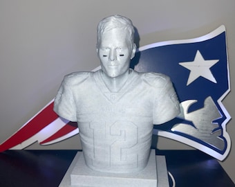 Tom Brady 3D Printed Statue: Stone-Like PLA, 'Thank You Tom Game' Collectible