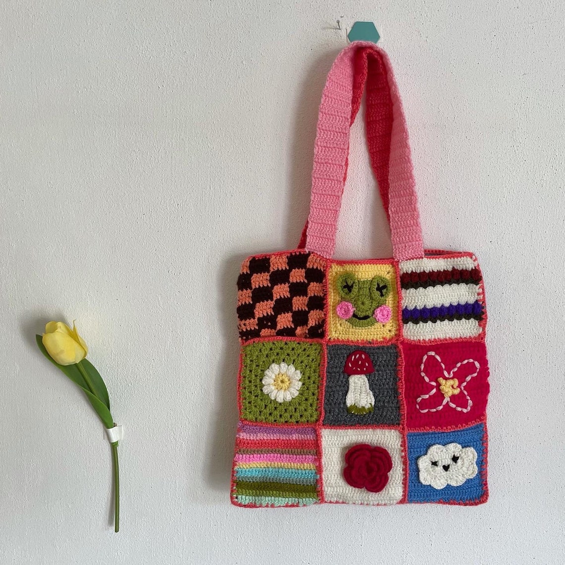 Handmade crochet shoulder bag Etsy