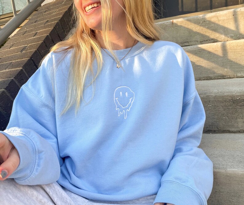 Smiley Drip Blue Sweatshirt 