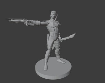 Male Drow Miniature for D&D/Pathfinder (1 point)