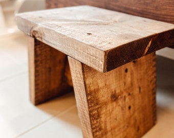 Rustic Wood Step Stool: Farmhouse Plant Stand