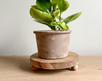 Soporte redondo de madera maciza de pino para plantas