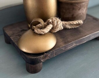 Soporte para plantas con bandeja de decoración rústica de madera estilo granja