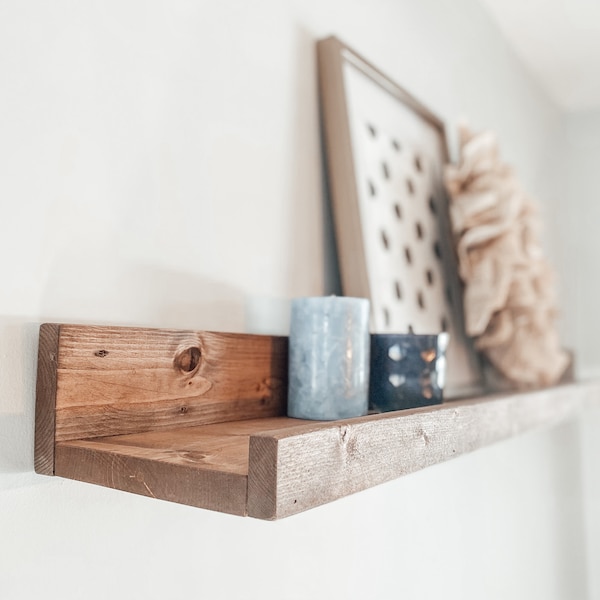 Picture Ledge, 7" Wall Shelf, Floating Shelf, Wooden Shelf, Farmhouse Shelves, Rustic Decor, Book shelf, Photo Ledge Shelf