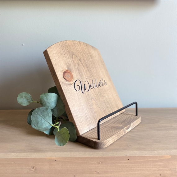 Personalized Cookbook Stand, Wood Cookbook Stand, Recipe Book