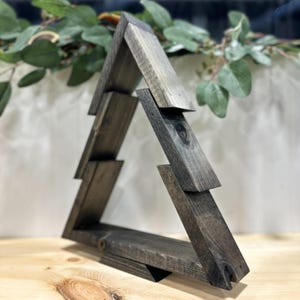 Handcrafted Rustic Wood Christmas Tree Decor - Black Pine