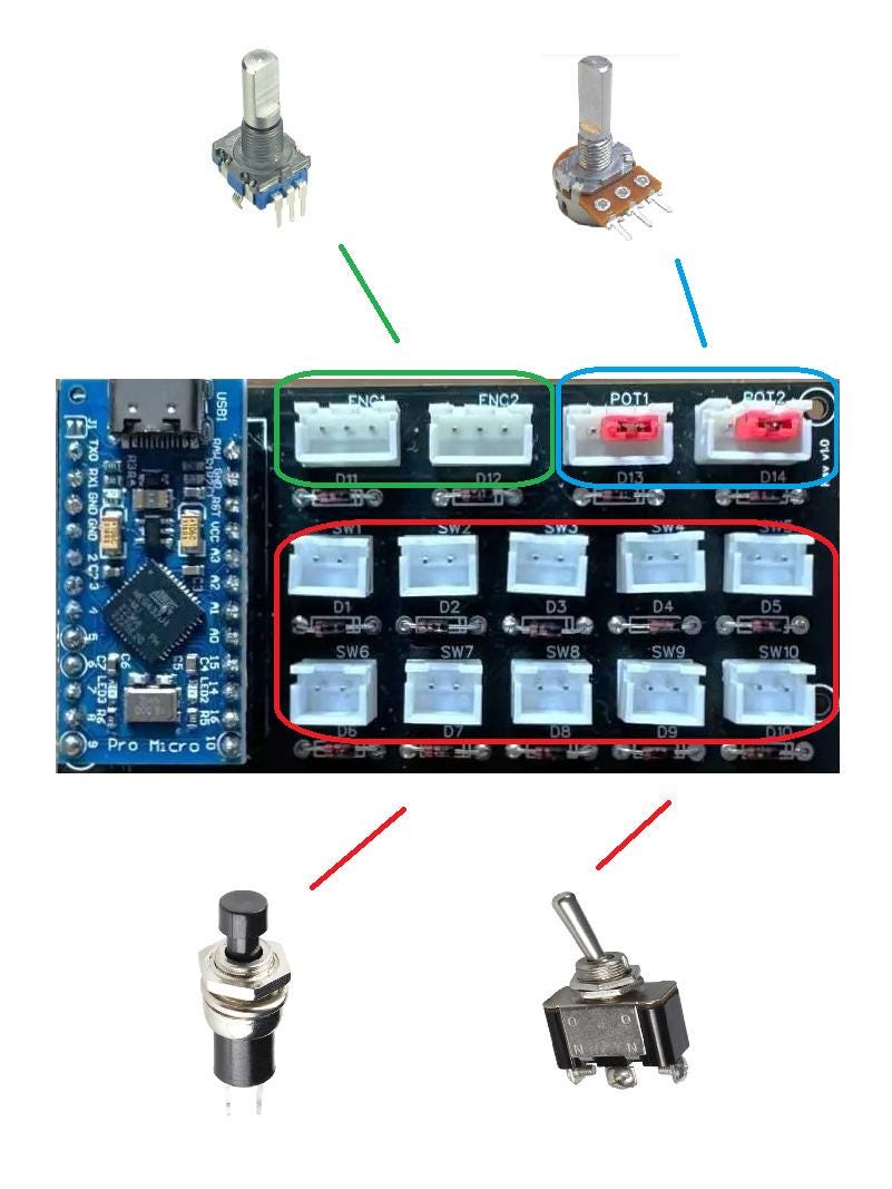 DIY Button Box Circuit Interface for Custom Game Controllers, Racing ...