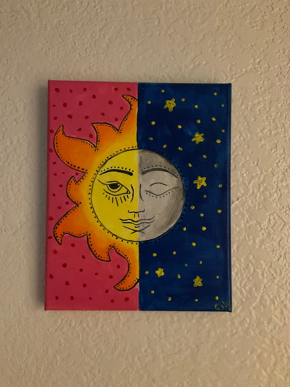 Sun and Moon Painting | Etsy