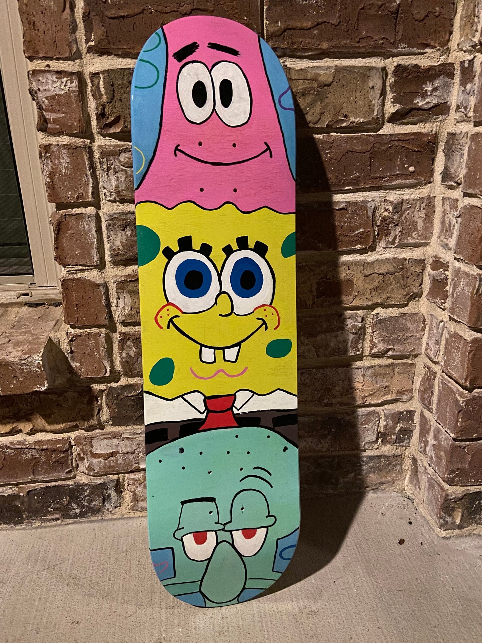 Spongebob Hand Painted Skateboard Deck Etsy