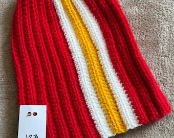 Winter Hat in Kansas City Chiefs colors #123