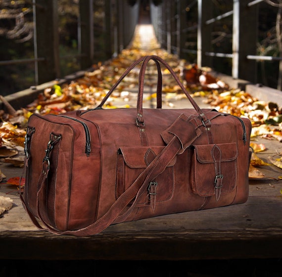 Leather Travel Duffel the All in one Men s Bag for Travel Gym and Weekends Leather Duffel Bag Weekender Bag Leather Duffel Bag Etsy