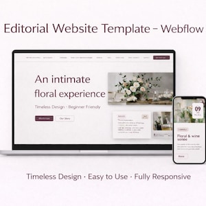 Editorial Website Template for Creative Businesses | Modern Classic One-Page Flower Workshop Design | Webflow Beginner-Friendly