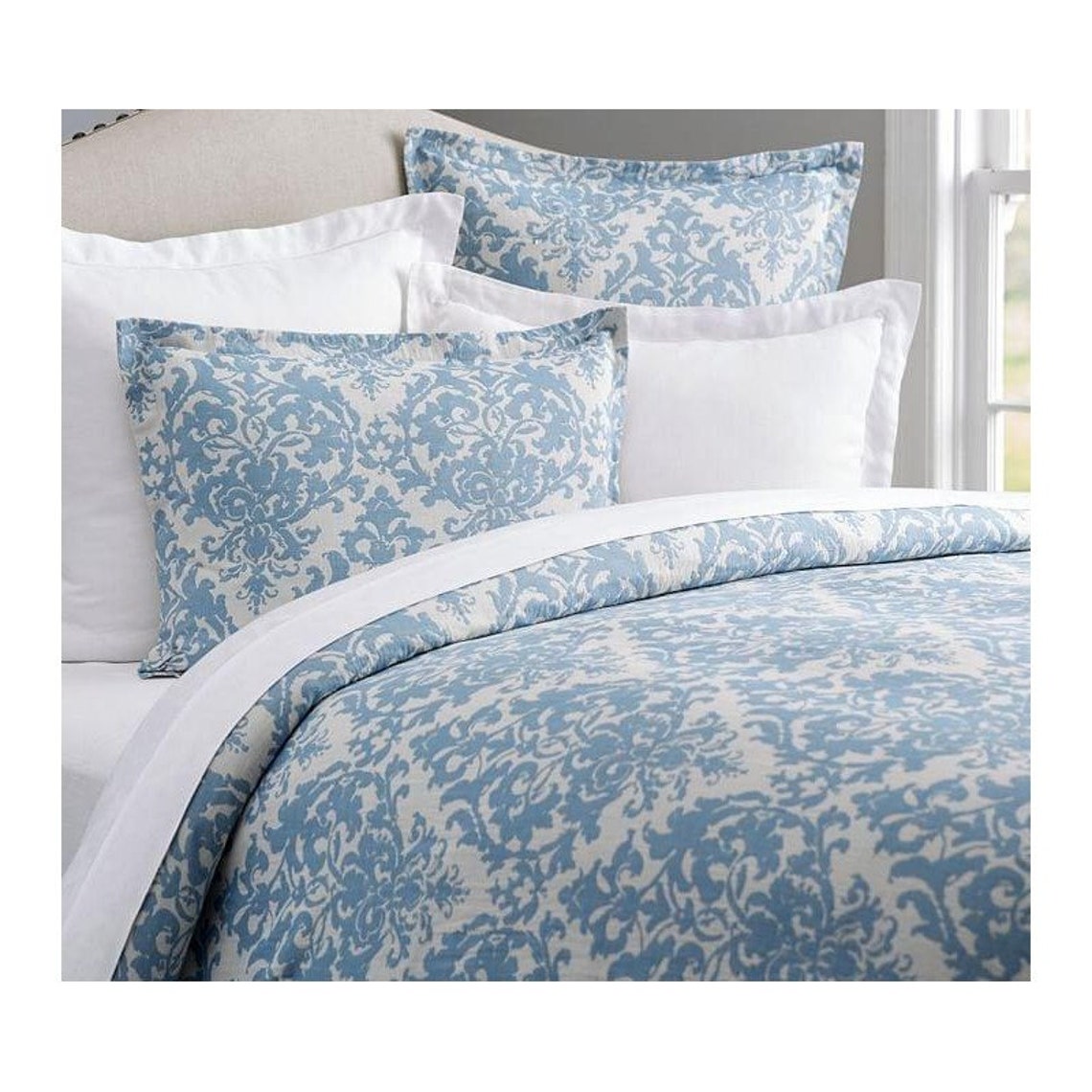 Pottery Barn Jacquard Medallion Duvet Cover King/Cal. King Etsy
