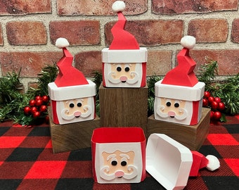 Santa Hat Treat Boxes,  Set of 4, Christmas Favor Boxes, Santa Hat Favor Boxes, Santa Hat Gift Boxes, Christmas Party Favor, Table Decor